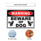 Warning beware of dog aluminum metal sign