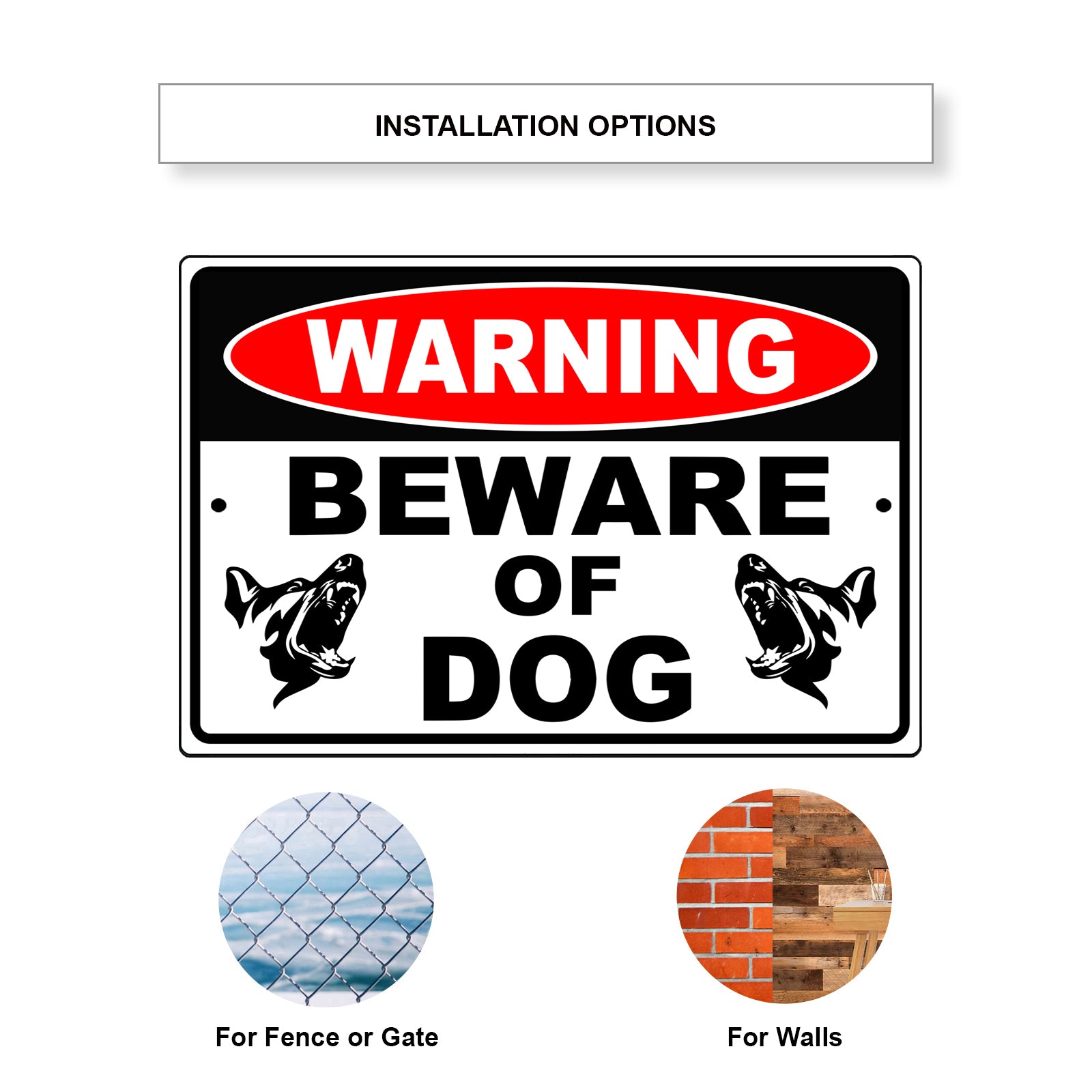 Warning beware of dog aluminum metal sign