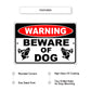 Warning beware of dog aluminum metal sign
