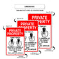 Private Property Think Twice Aluminum Metal Sign