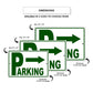 Right arrow parking aluminum metal sign