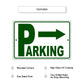 Right arrow parking aluminum metal sign