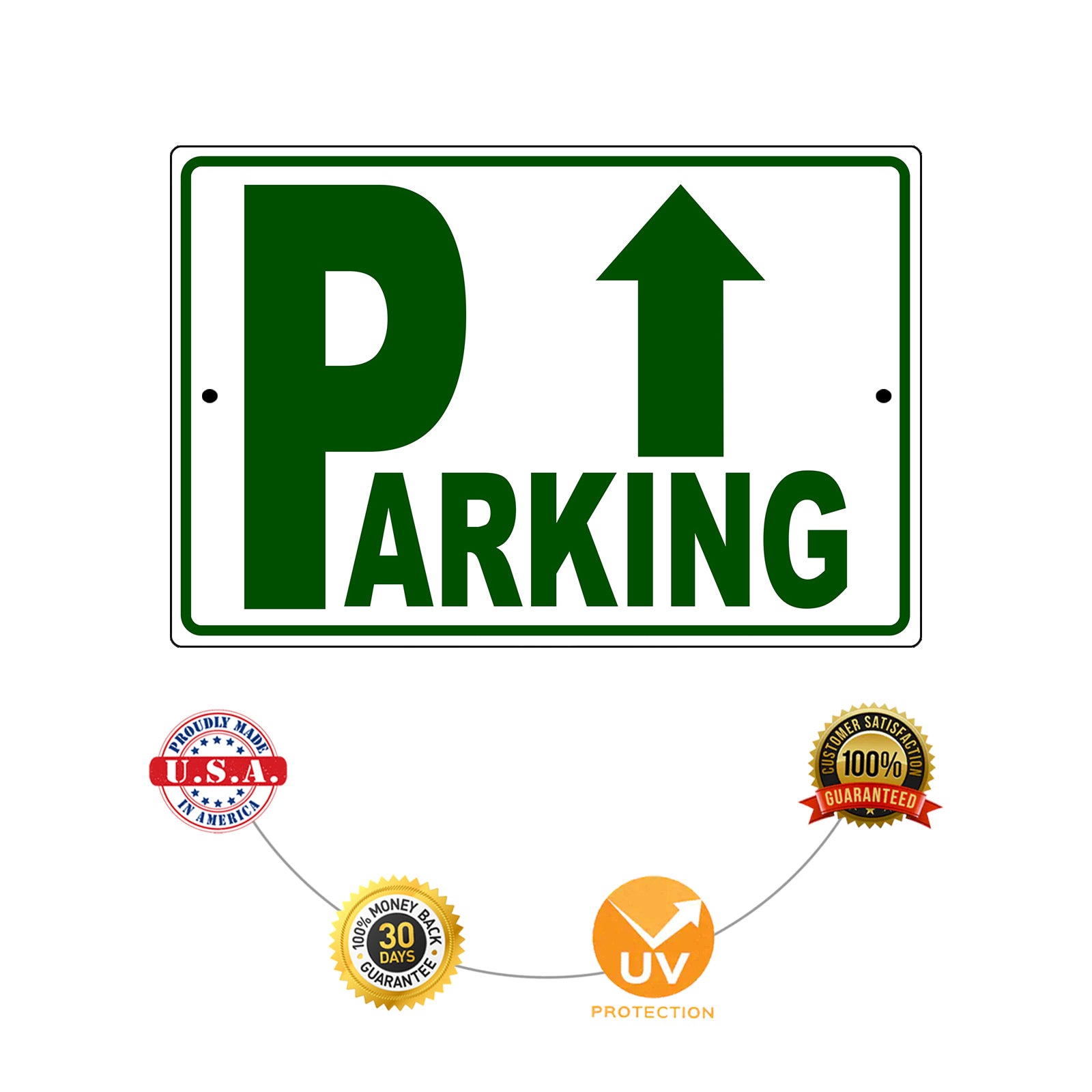 Up arrow parking aluminum metal sign