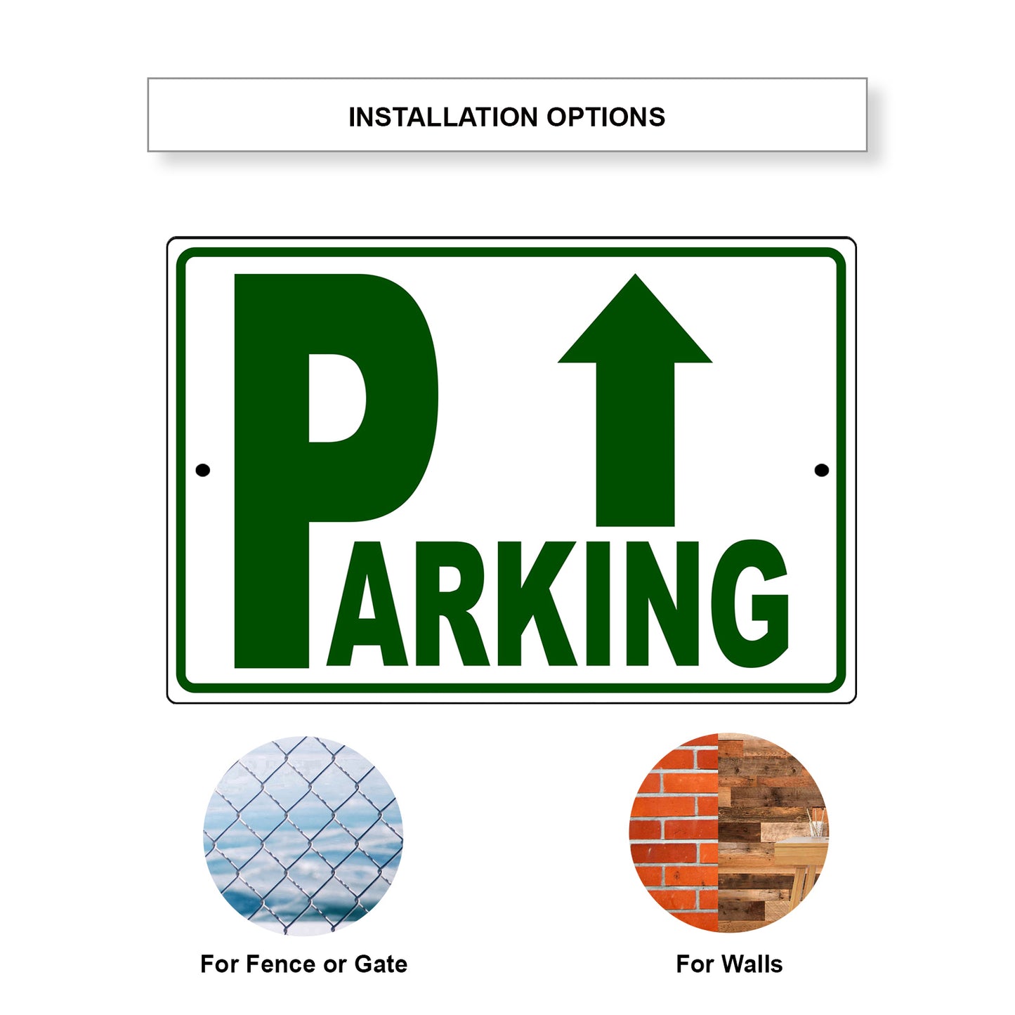 Up arrow parking aluminum metal sign