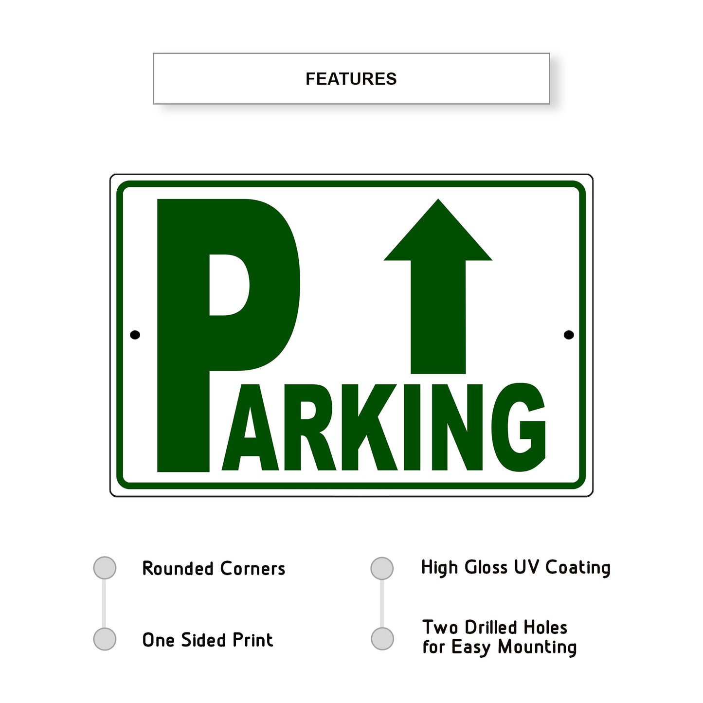 Up arrow parking aluminum metal sign