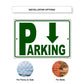 Down arrow parking aluminum metal sign