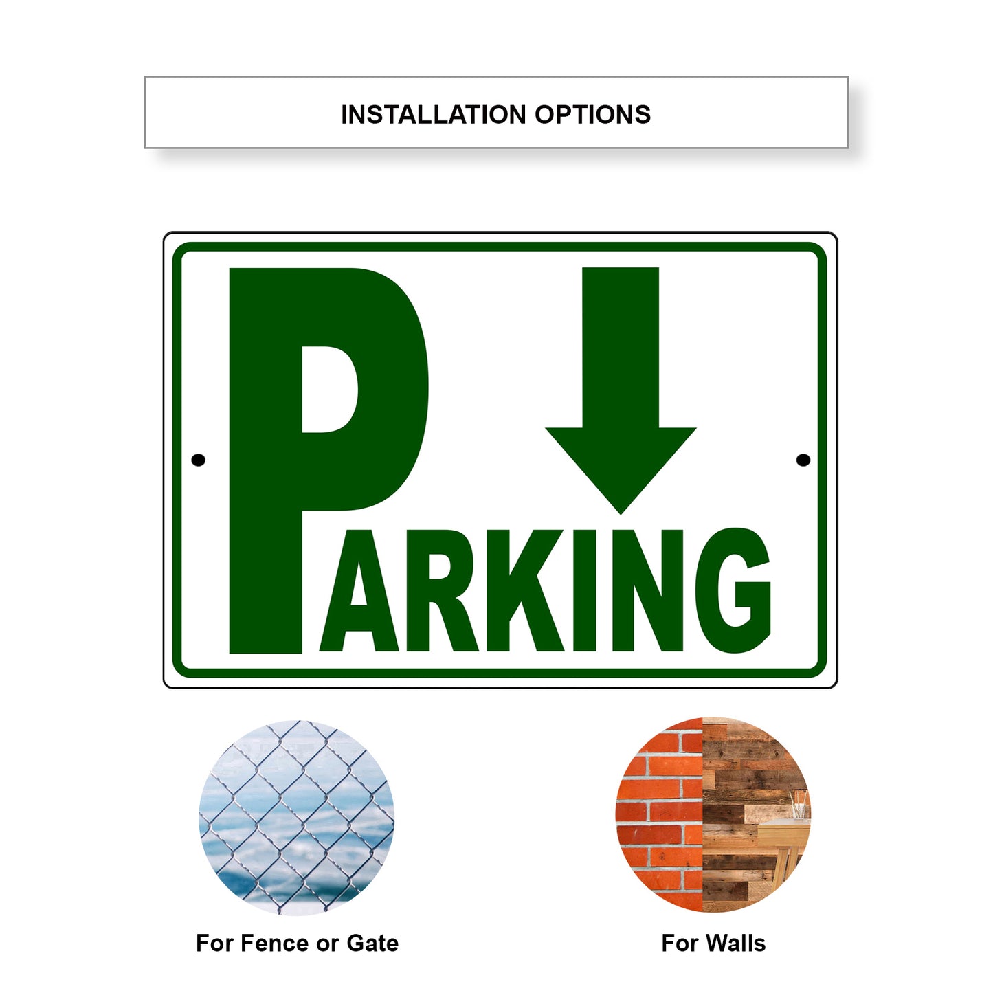 Down arrow parking aluminum metal sign