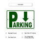 Down arrow parking aluminum metal sign