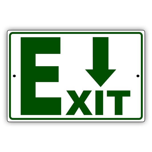 Down arrow exit aluminum metal sign
