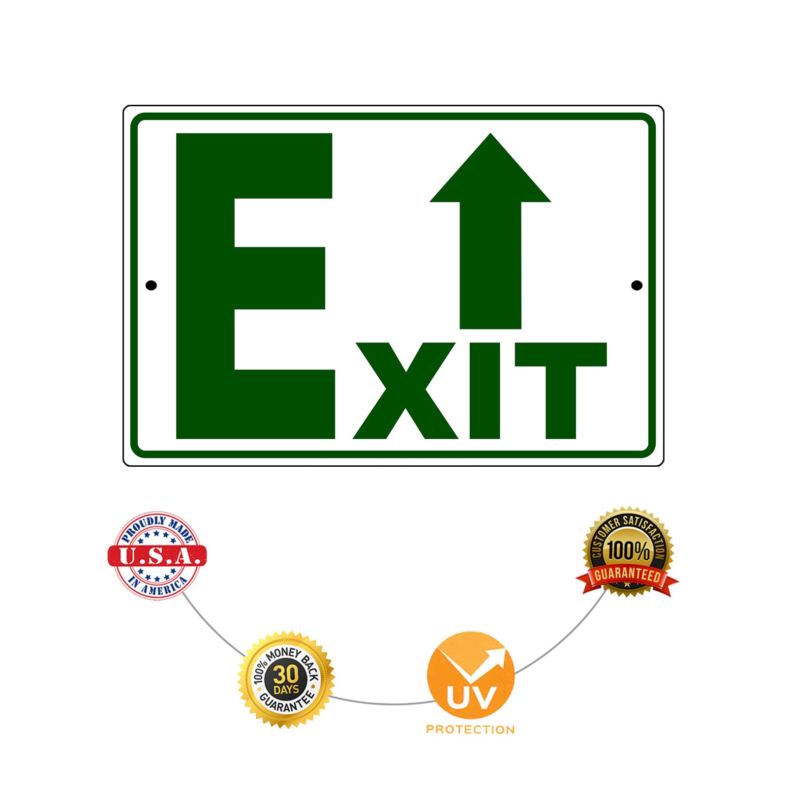 Up arrow exit aluminum metal sign