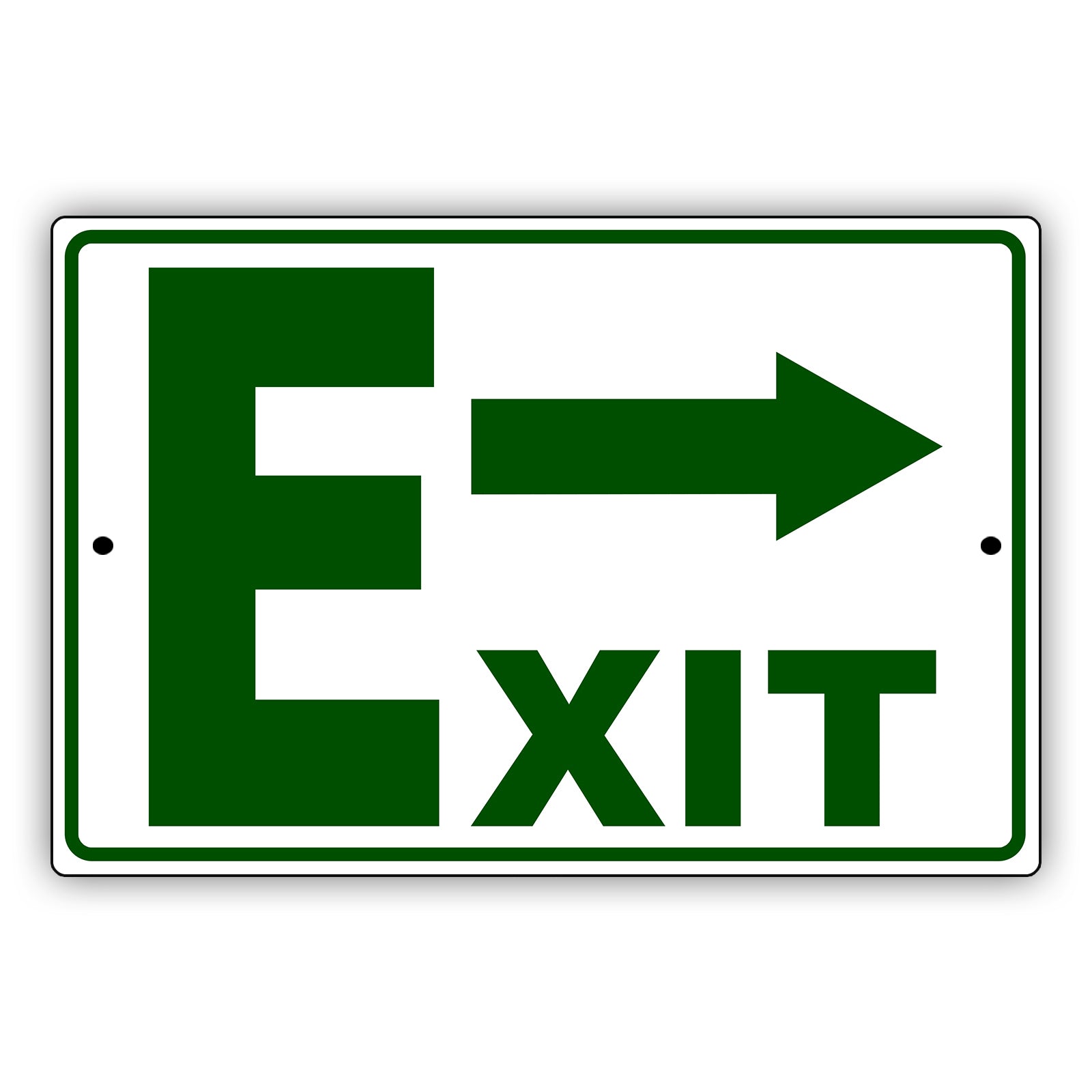 Right arrow exit aluminum metal sign