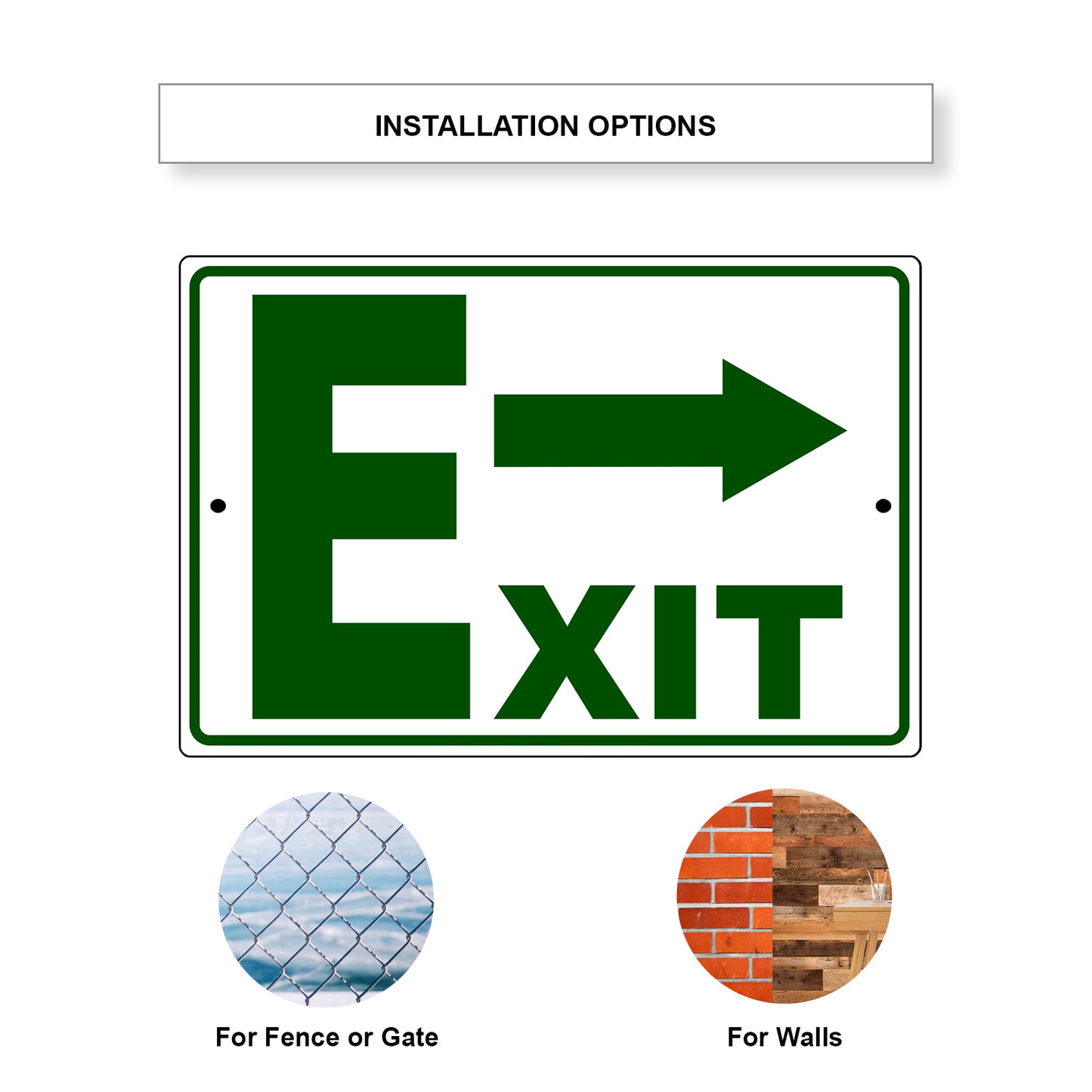 Right arrow exit aluminum metal sign