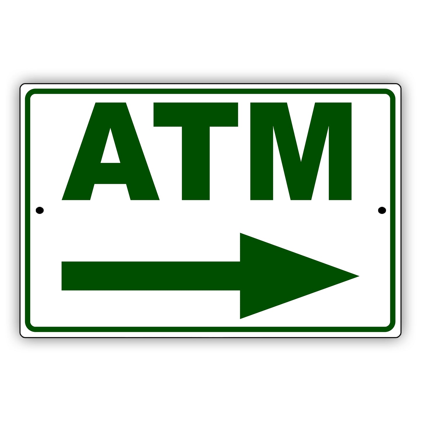 ATM right side aluminum metal sign