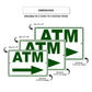 ATM right side aluminum metal sign