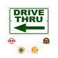 Drive thru left arrow aluminum metal sign