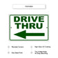 Drive thru left arrow aluminum metal sign