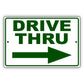 Drive thru left arrow aluminum metal sign