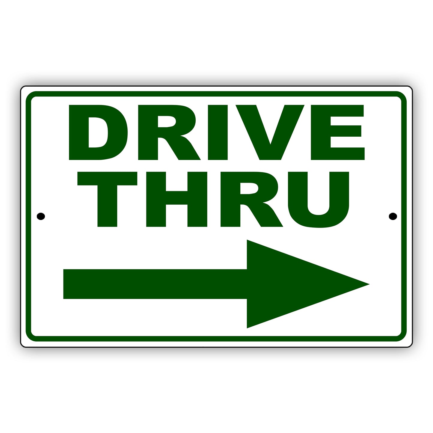 Drive thru left arrow aluminum metal sign