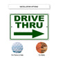 Drive thru left arrow aluminum metal sign