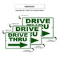 Drive thru left arrow aluminum metal sign