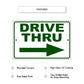 Drive thru left arrow aluminum metal sign