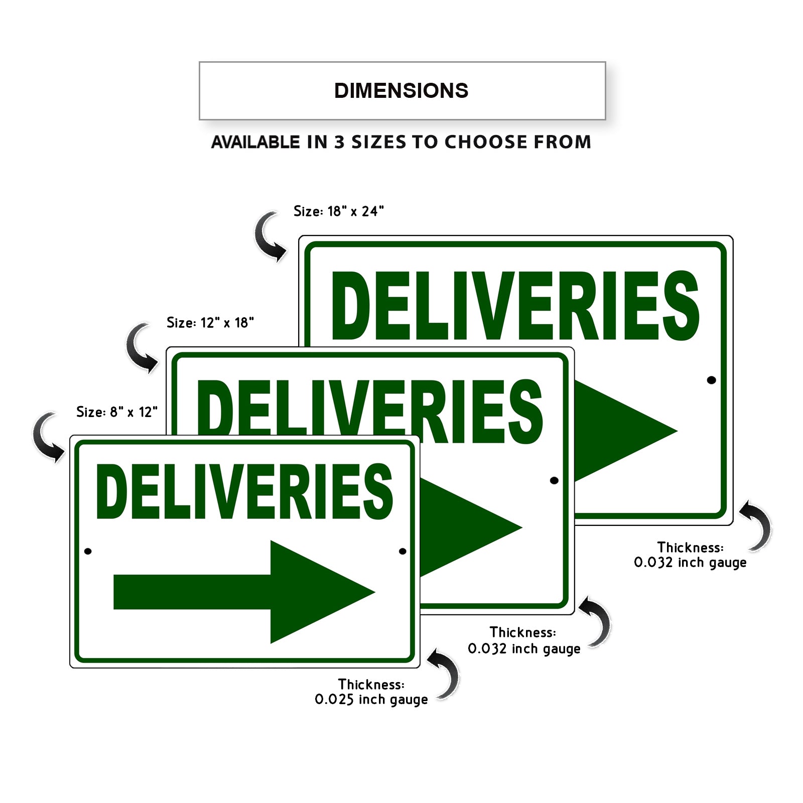 Heavy Delivery Sign Deliveries Right Side Aluminum Metal Sign – Sign Fever