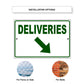 Diagonal Downward Deliveries Arrow Right Side Aluminum Metal Sign