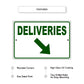 Diagonal Downward Deliveries Arrow Right Side Aluminum Metal Sign