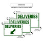 Diagonal Downward Deliveries Arrow Left Side Aluminum Metal Sign