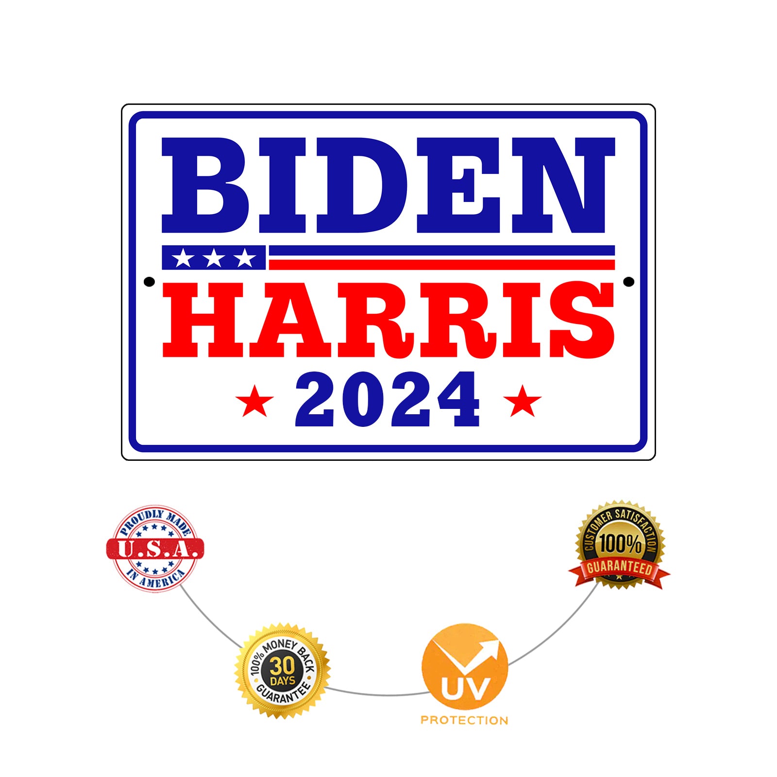 Biden Harris 2024 Aluminum Metal Sign Sign Fever