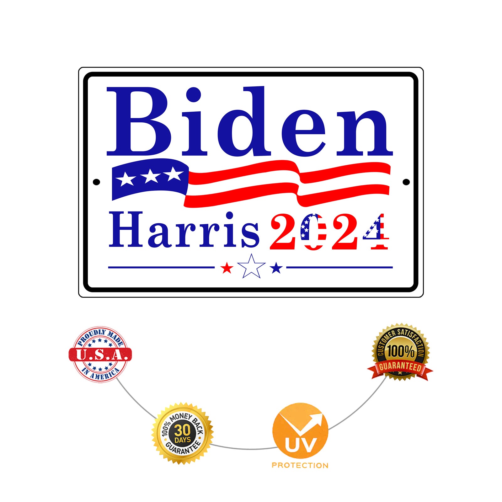 Elections Biden Harris 2024 Aluminum Metal Sign - Sign Fever