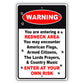 Warning you are entering a redneck area enter at your own risk aluminum metal sign