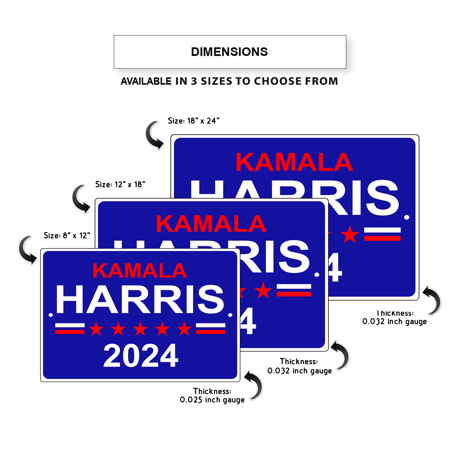 Kamala Harris 2024 Aluminum Metal Sign Sign Fever