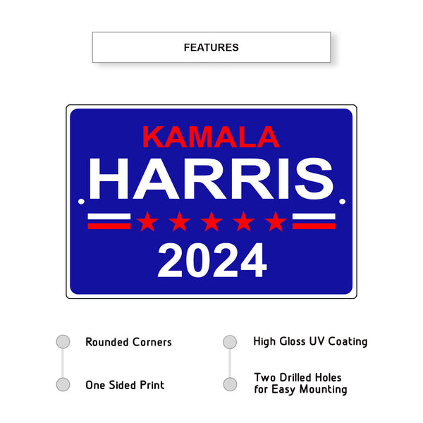 Kamala Harris 2024 Aluminum Metal Sign - Sign Fever