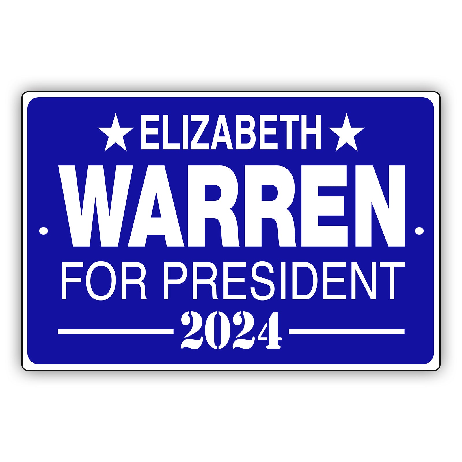 Elizabeth warren 2024 aluminum metal sign