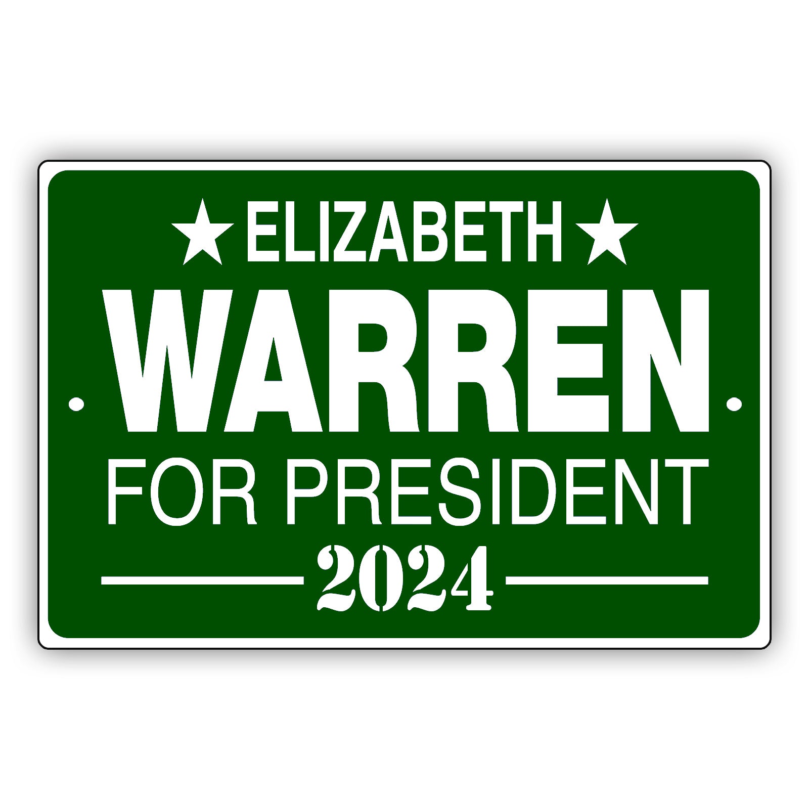 Elizabeth warren 2024 aluminum metal sign