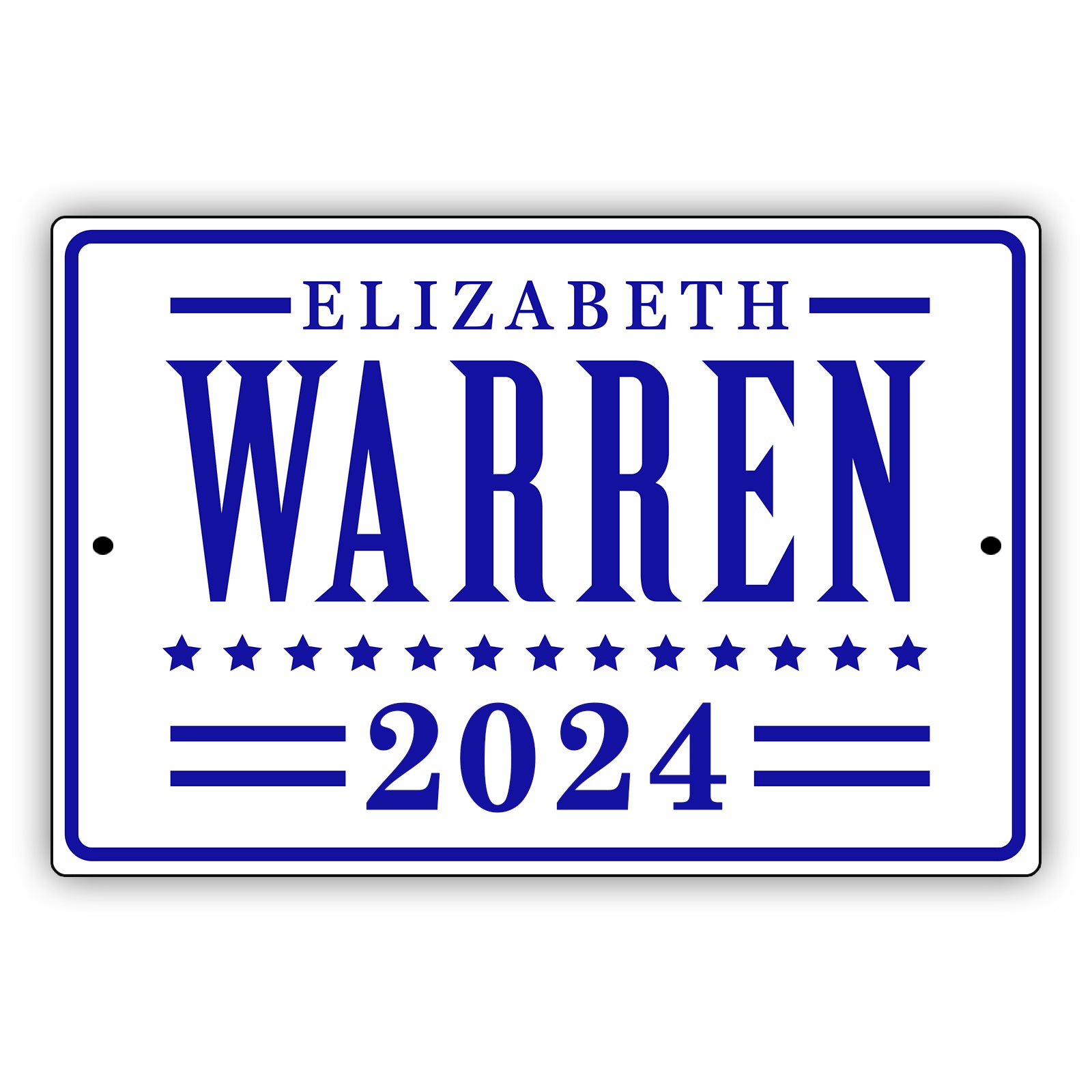 Elizabeth warren 2024 aluminum metal sign