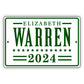 Elizabeth warren 2024 aluminum metal sign
