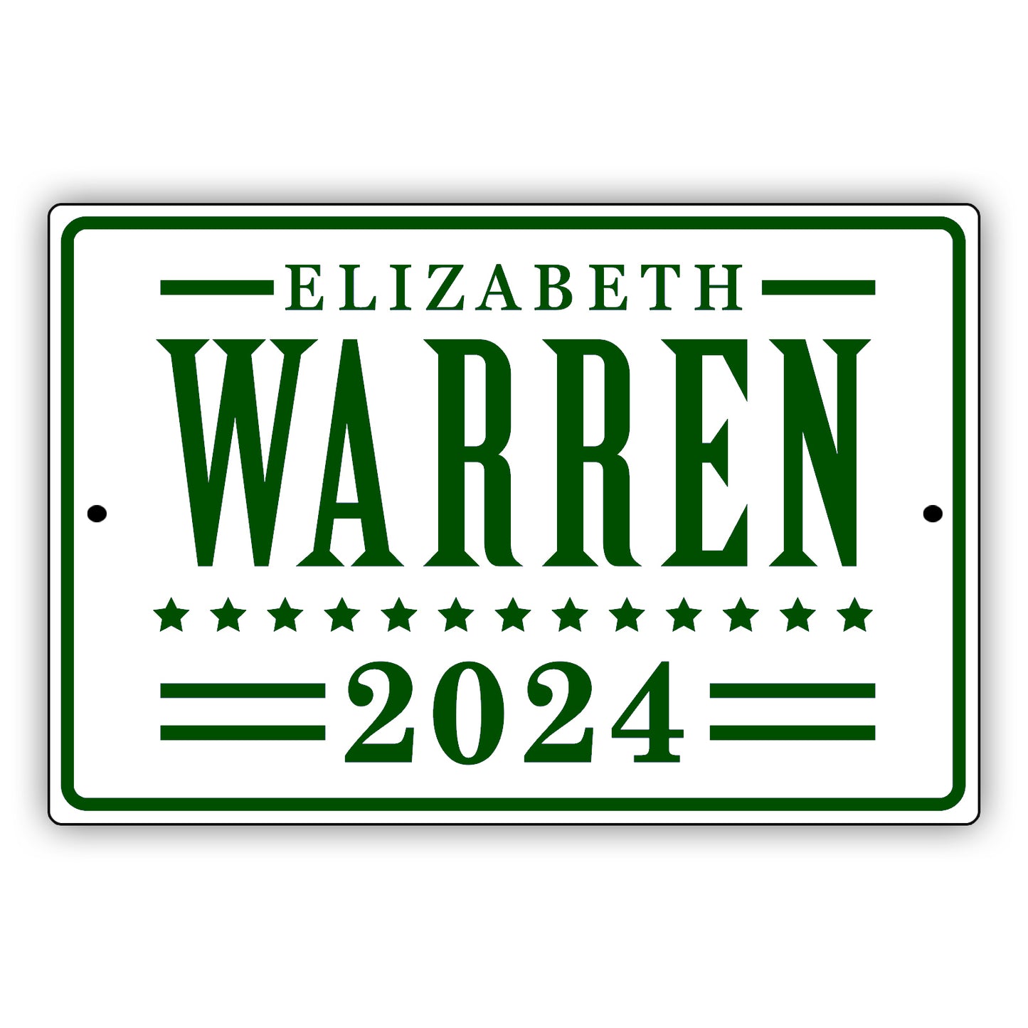 Elizabeth warren 2024 aluminum metal sign