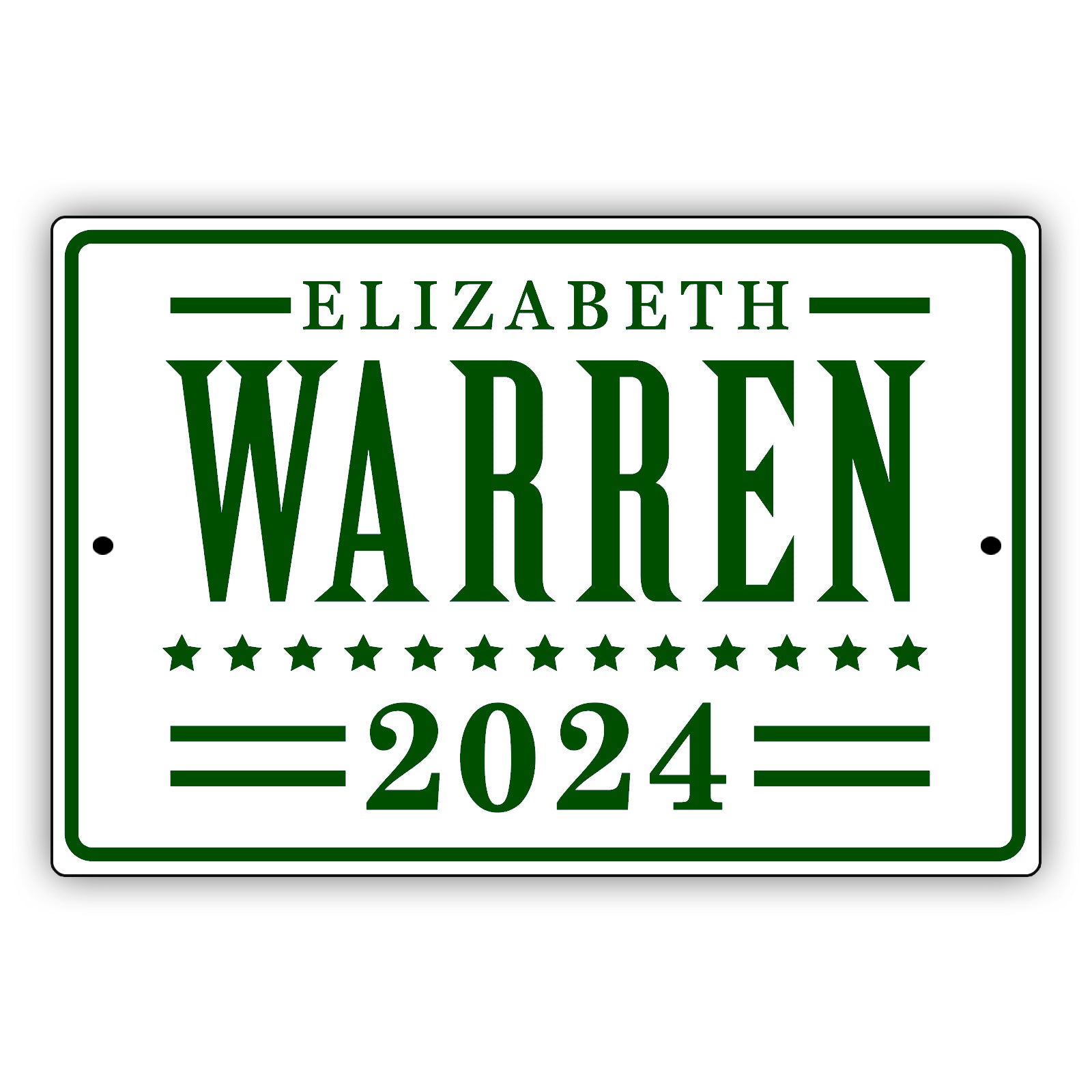 Elizabeth warren 2024 aluminum metal sign