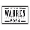 Elizabeth warren 2024 aluminum metal sign