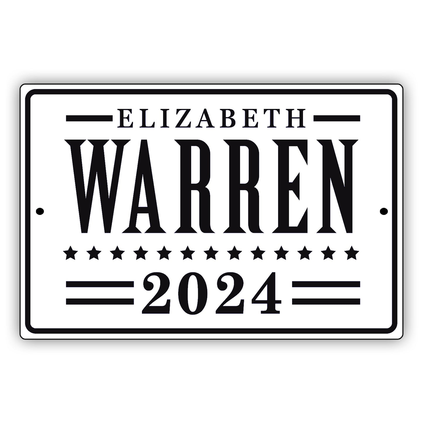 Elizabeth warren 2024 aluminum metal sign
