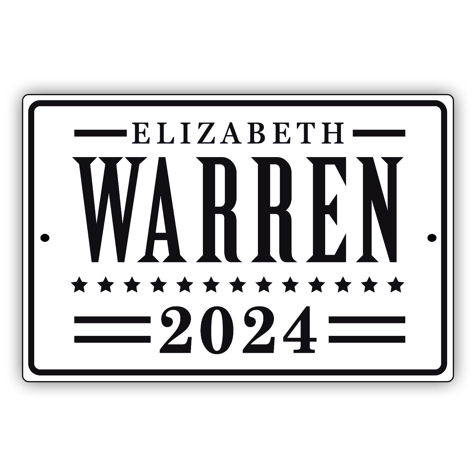 Elizabeth warren 2024 aluminum metal sign