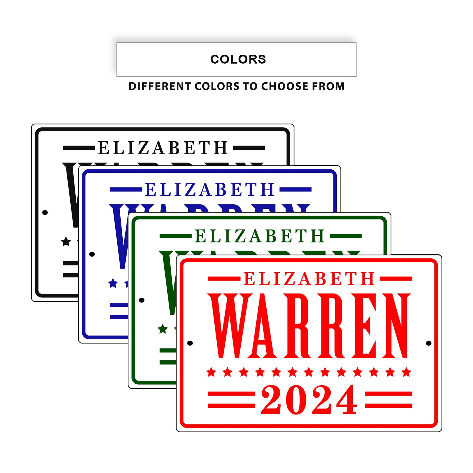 Elizabeth warren 2024 aluminum metal signs