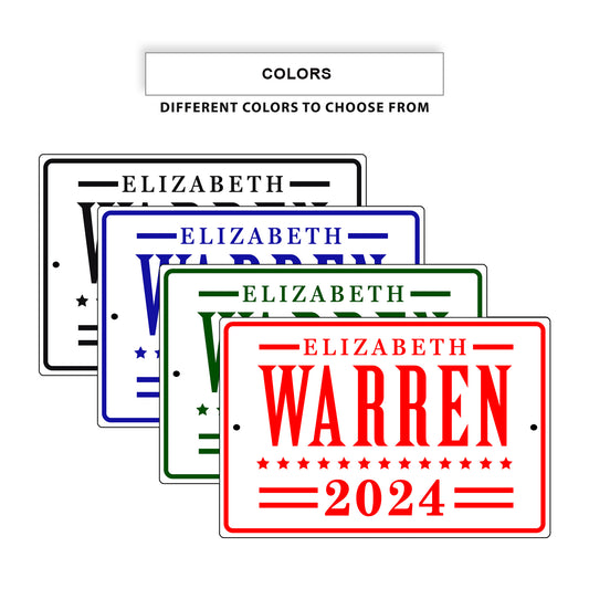 Elizabeth warren 2024 aluminum metal signs