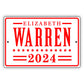 Elizabeth warren 2024 aluminum metal sign
