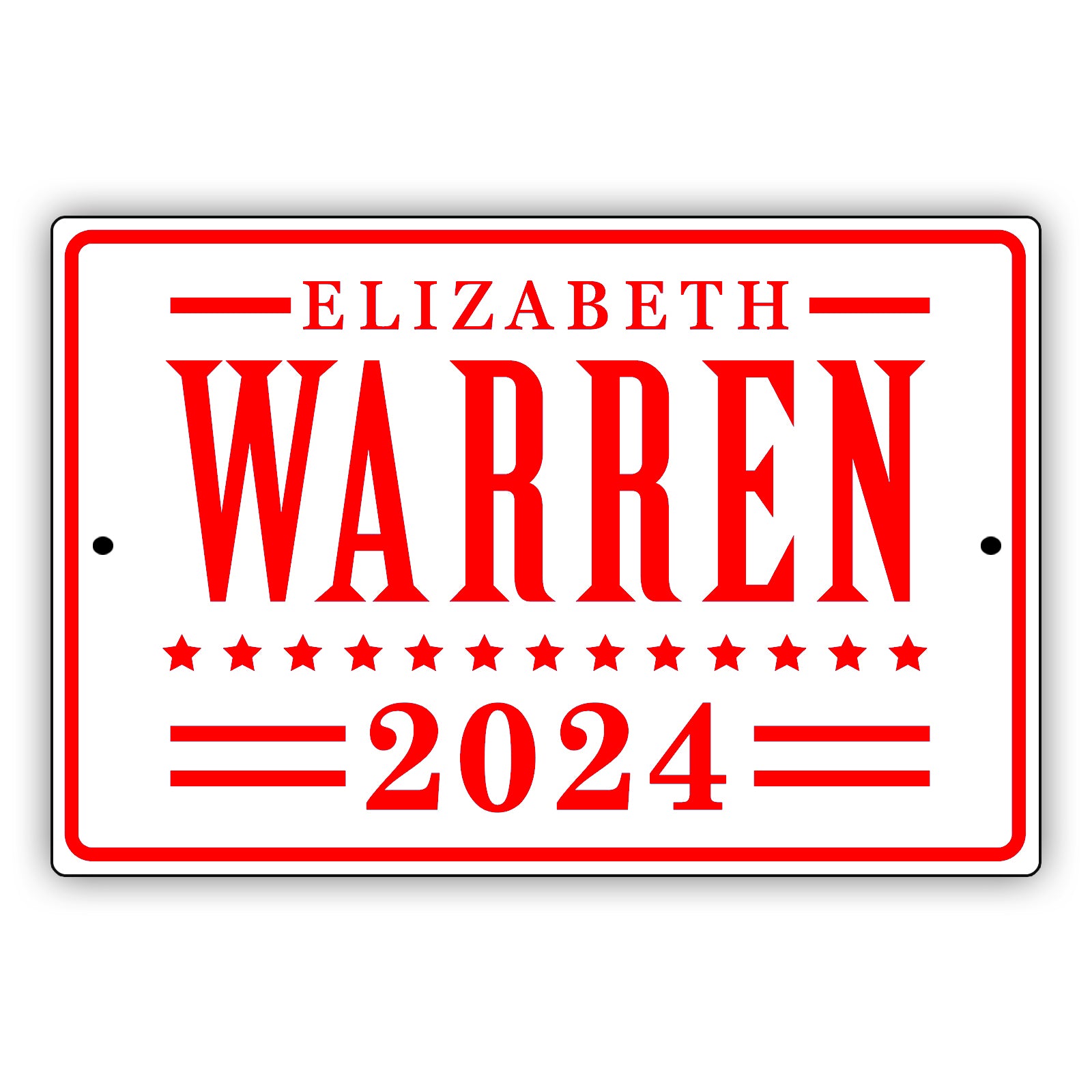 Elizabeth warren 2024 aluminum metal sign