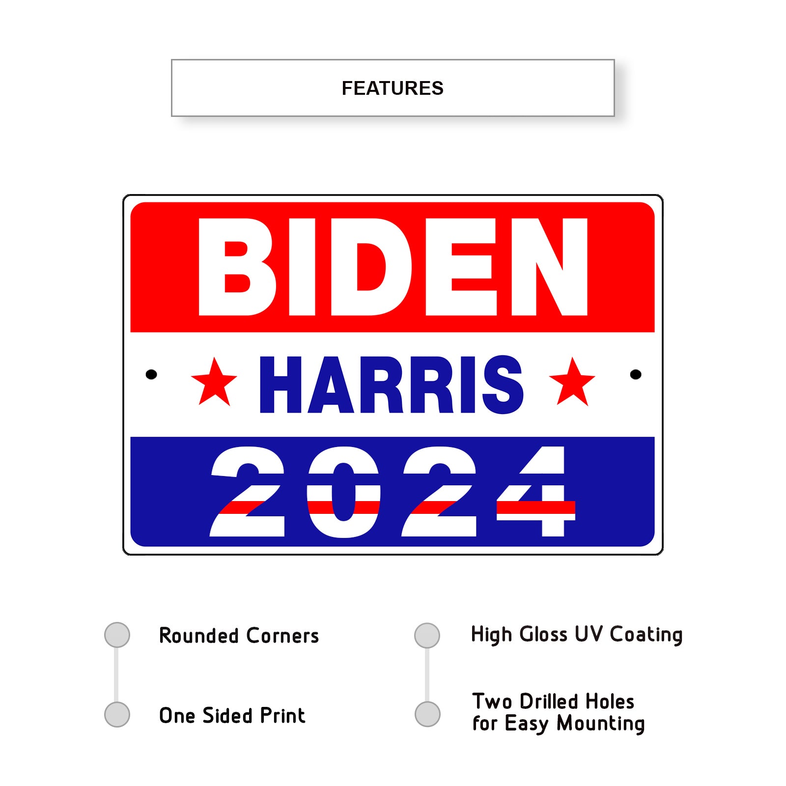 Biden Harris 2024 Aluminum Metal Sign - Sign Fever