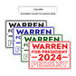 Warren for president 2024 persist aluminum metal sign