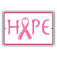 Hope breast cancer vector aluminum metal sign